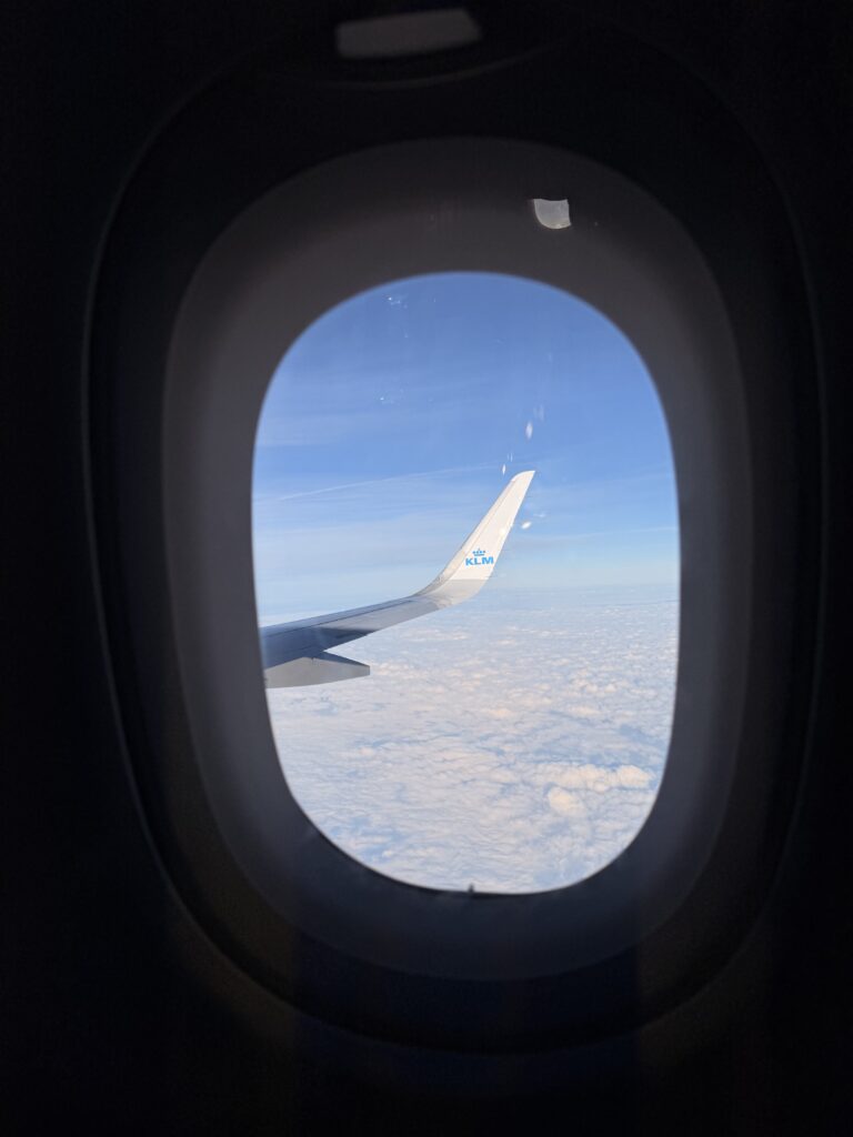 Uitzicht vliegtuig KLM