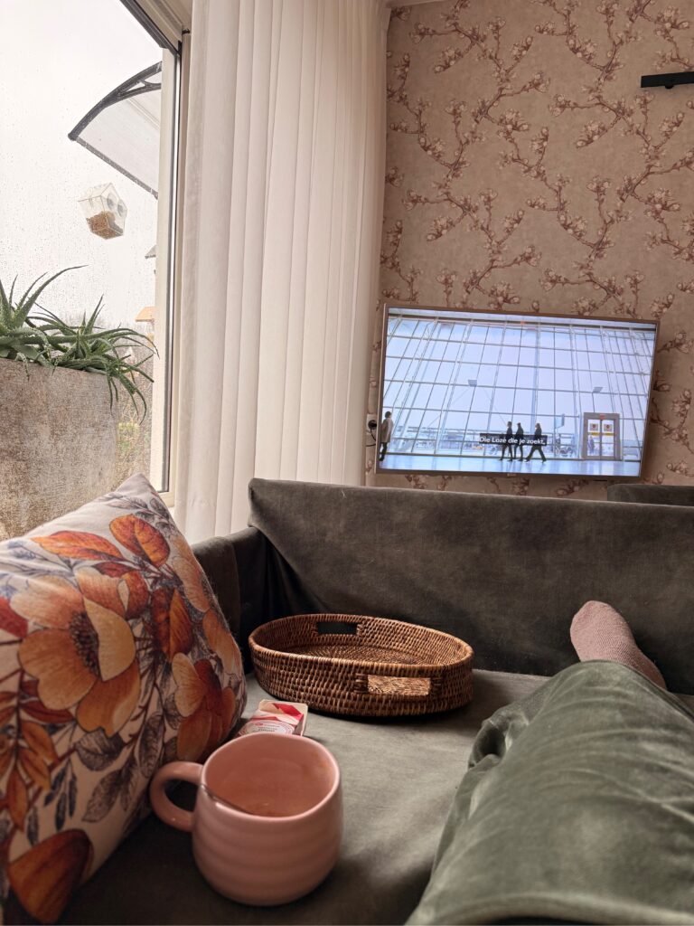 View vanaf mijn bed in de woonkamer